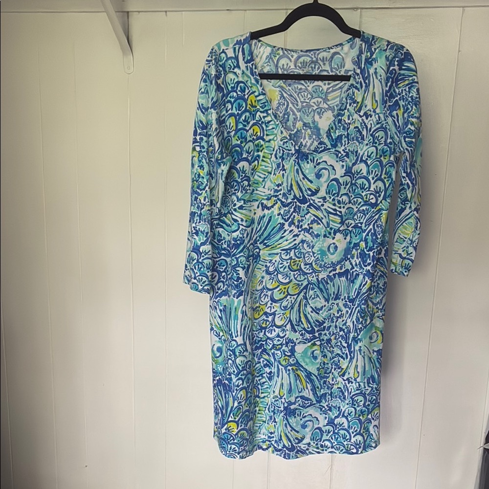 Lily Pulitzer 3/4 sleeve v neck dress